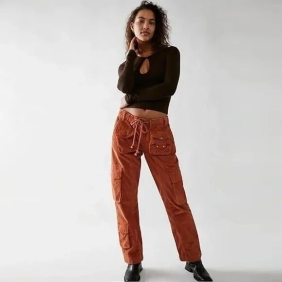 Free People Pants - Free People Tahiti Cord Cargo Pants NWT